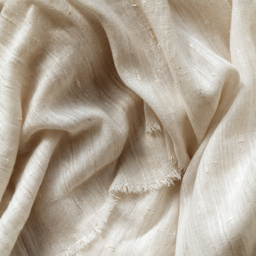 Photoreal raw silk fabric