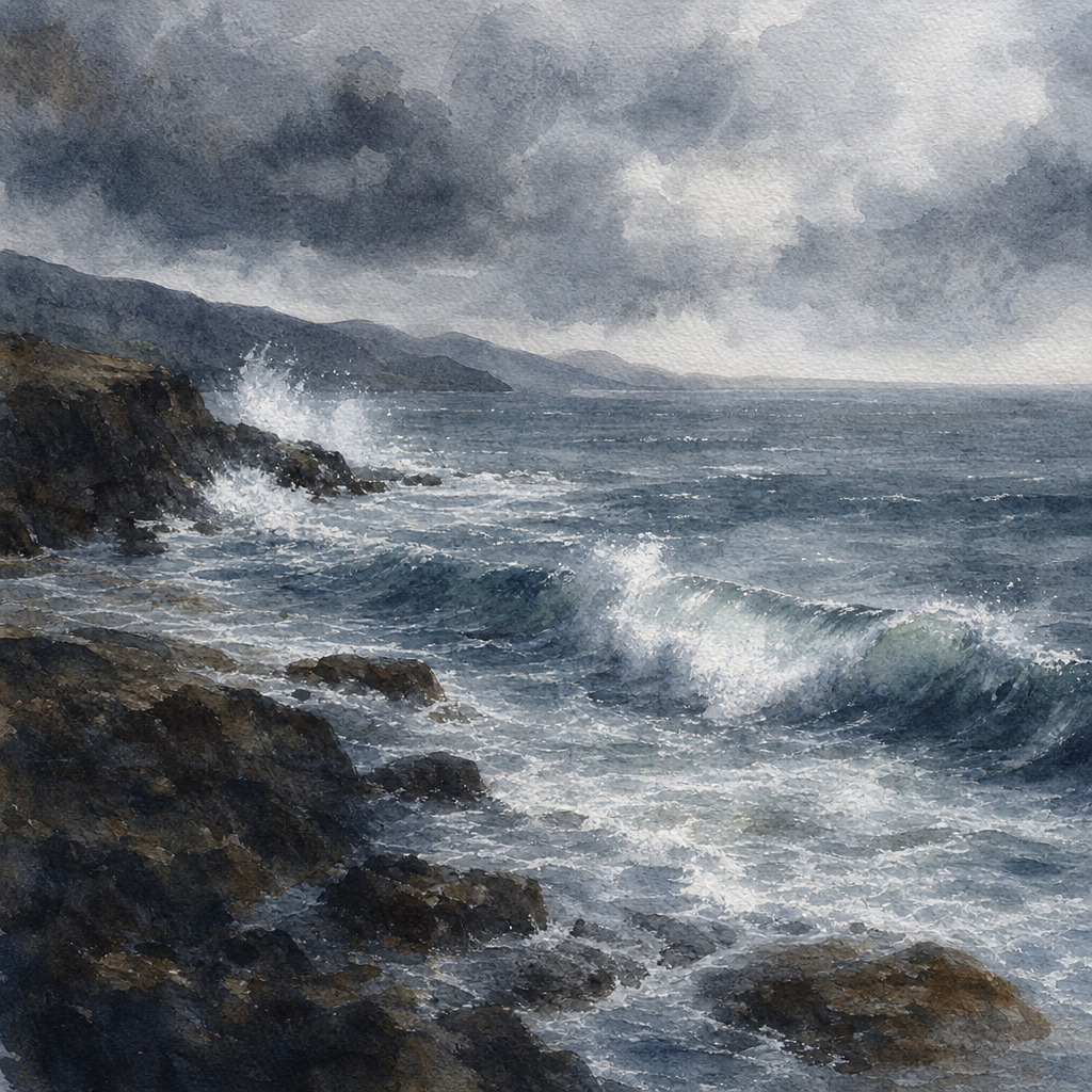 Watercolor seascape